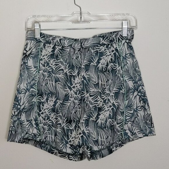 Zac by Zac Posen Tropical Blue Metallic Shorts - Picture 1 of 4